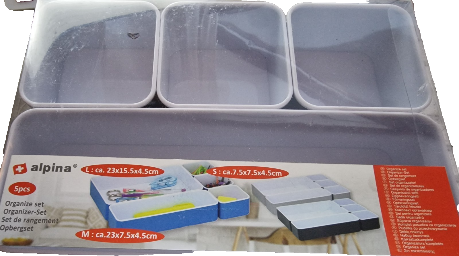 Alpina Organizer Set 5 teillig, Schreibtisch, Aufbewahrungsbox